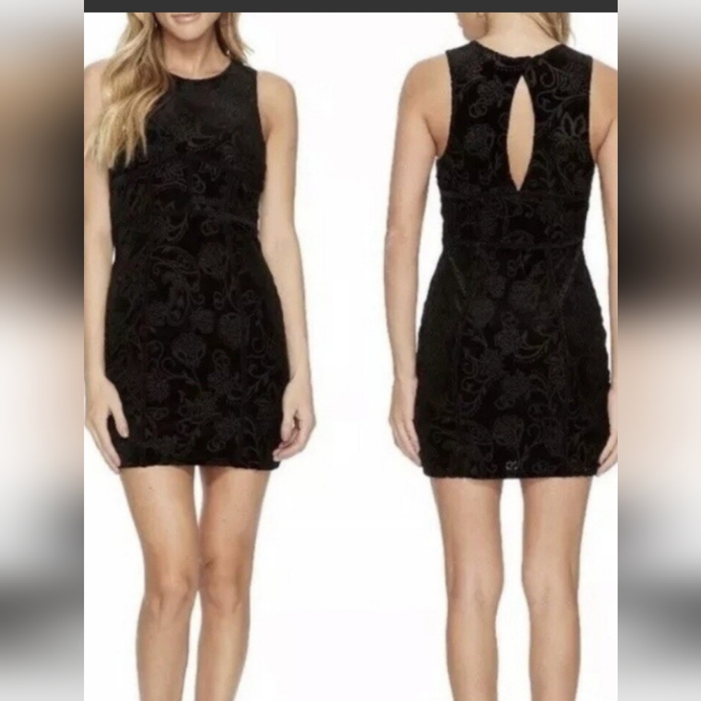 Free People Burnout Babe Velvet Bodycon Dress Elegant NWOT
